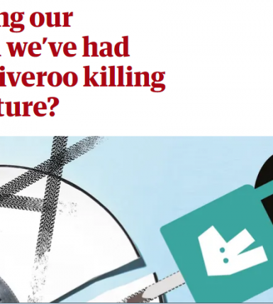 Is Deliveroo killing restaurant culture? Asks the Guardian